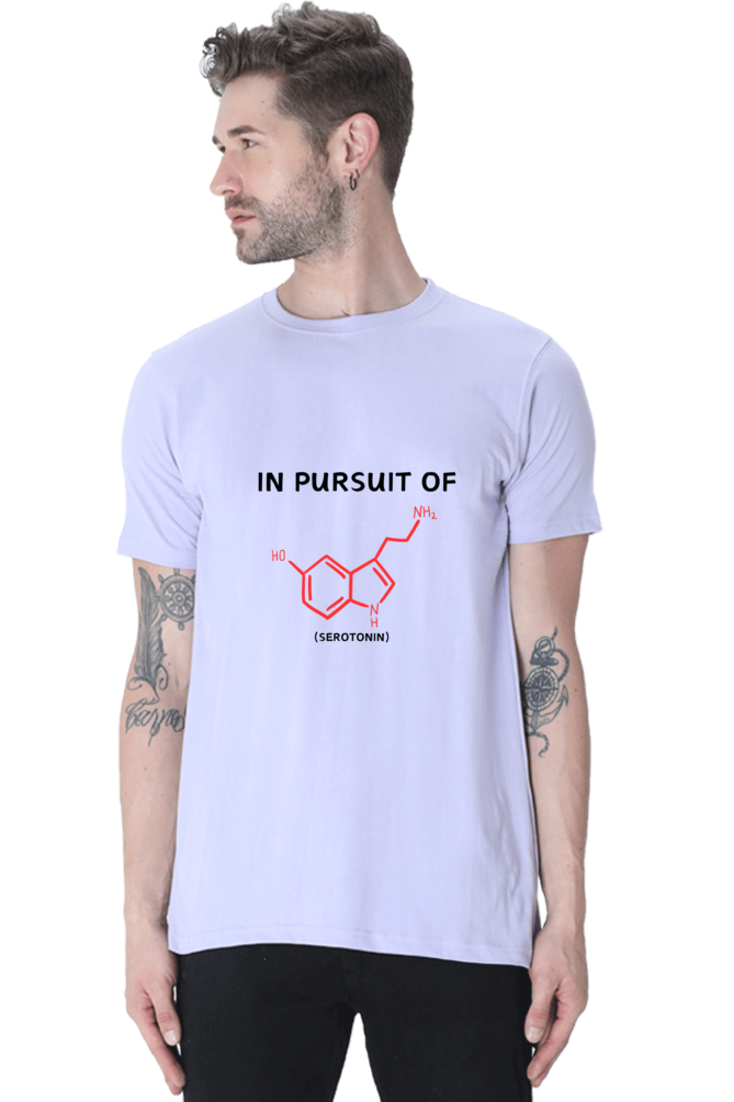 Round Neck Half Sleeve T-Shirt -In Pursuit of Happiness (Serotonin), Chemistry T-Shirt
