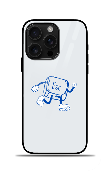 Iphone Glass Case - ESC Button (Life Problems)