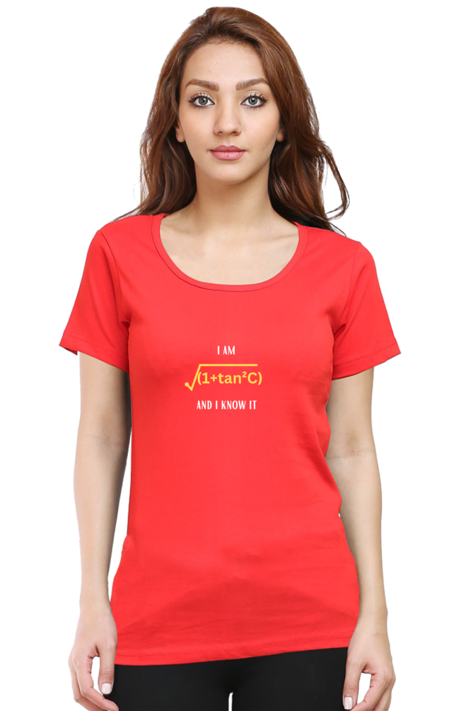 Round Neck Half Sleeve T-Shirt - I am sexy and I know it