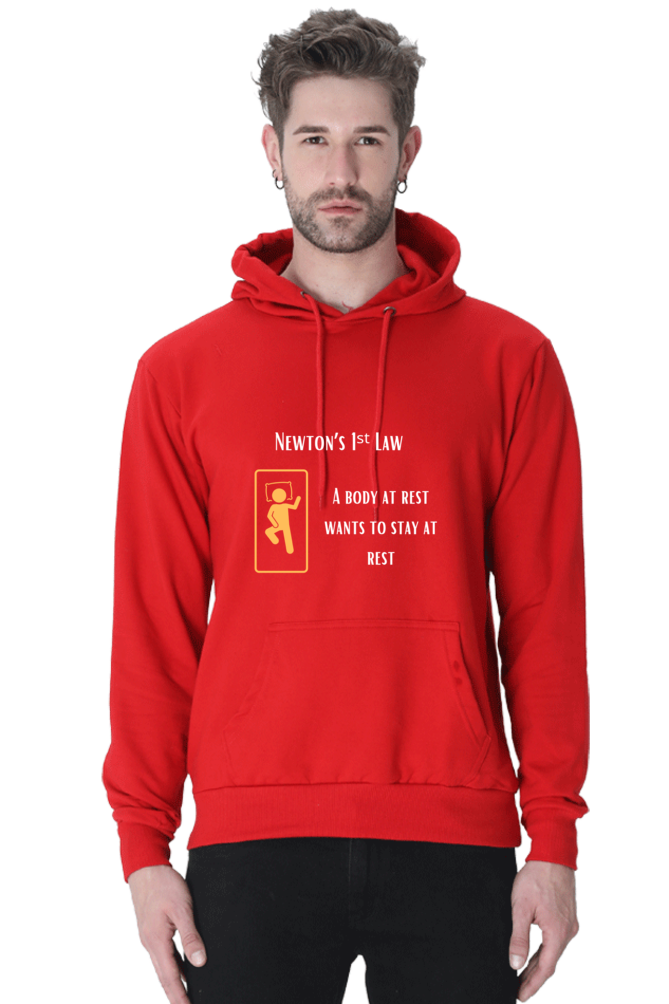 Unisex Hooded SweatShirt Regular Fit - Newton’s First Law, Physics T-Shirt