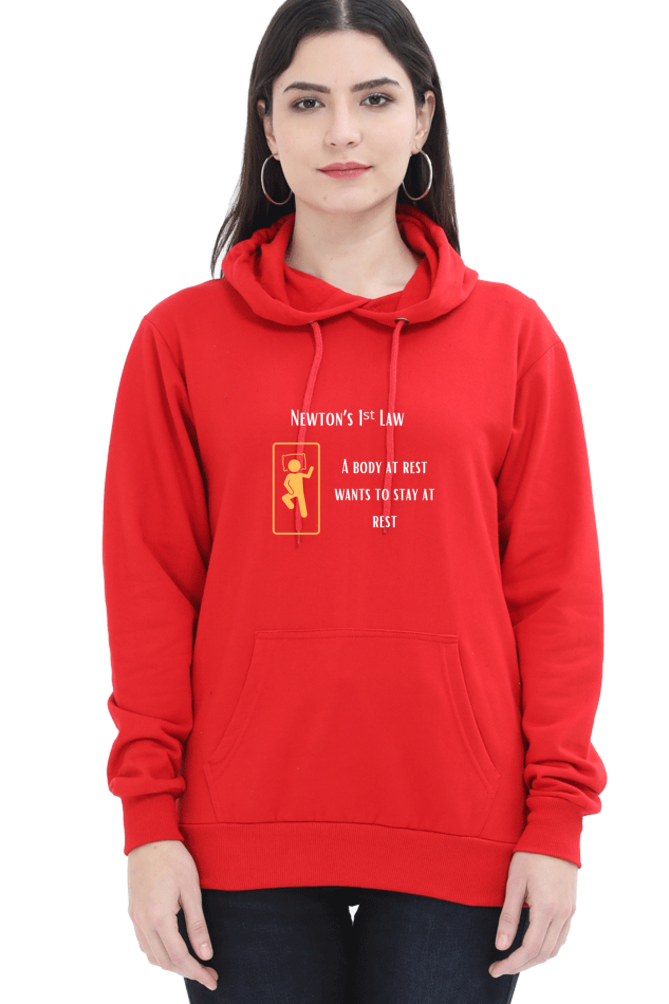 Unisex Hooded SweatShirt Regular Fit - Newton’s First Law, Physics T-Shirt