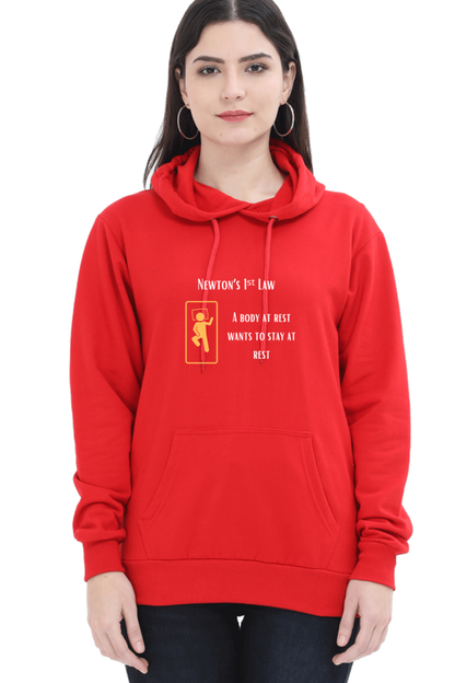 Unisex Hooded SweatShirt Regular Fit - Newton’s First Law, Physics T-Shirt