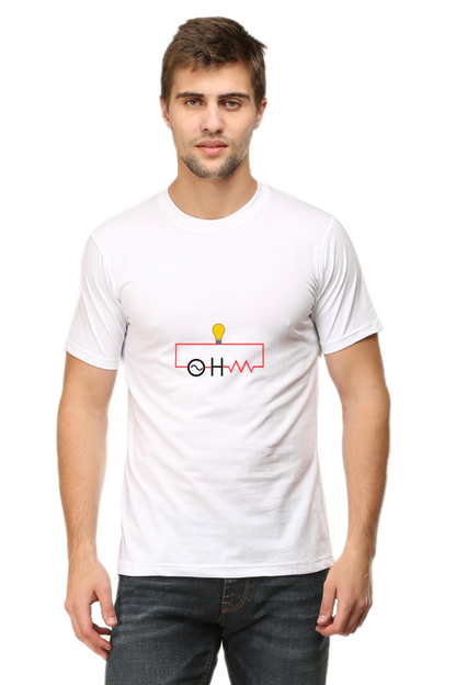 Round Neck Half Sleeve T-Shirt - OHM (Ω)