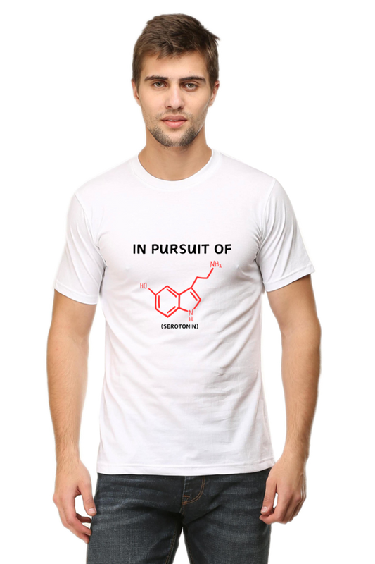 Round Neck Half Sleeve T-Shirt -In Pursuit of Happiness (Serotonin), Chemistry T-Shirt