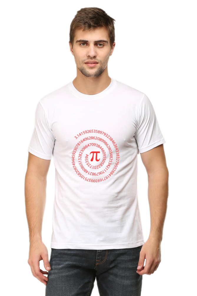 Round Neck Half Sleeve T-Shirt - Pi Number Math T-Shirt