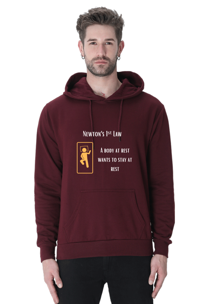 Unisex Hooded SweatShirt Regular Fit - Newton’s First Law, Physics T-Shirt