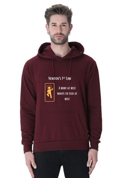 Unisex Hooded SweatShirt Regular Fit - Newton’s First Law, Physics T-Shirt