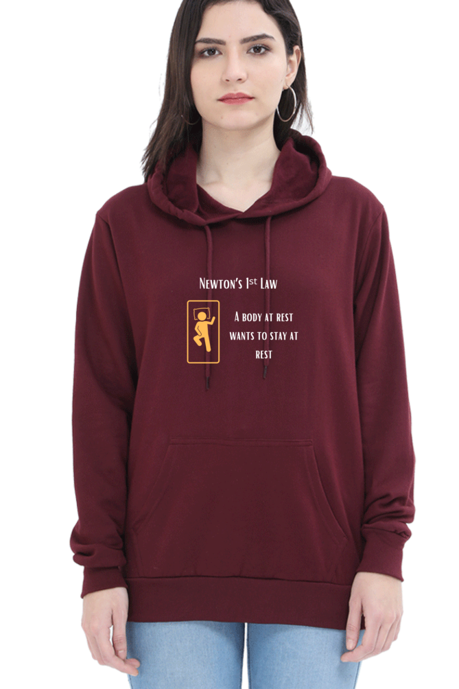 Unisex Hooded SweatShirt Regular Fit - Newton’s First Law, Physics T-Shirt