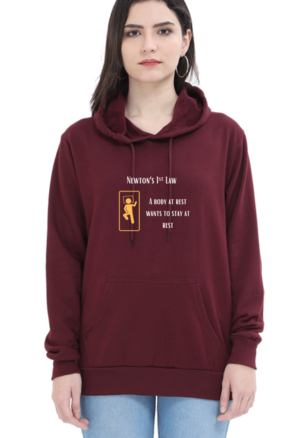 Unisex Hooded SweatShirt Regular Fit - Newton’s First Law, Physics T-Shirt