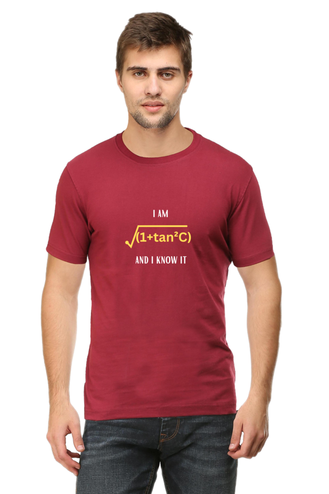 Round Neck Half Sleeve T-Shirt - I am sexy and I know it, Math T-Shirt