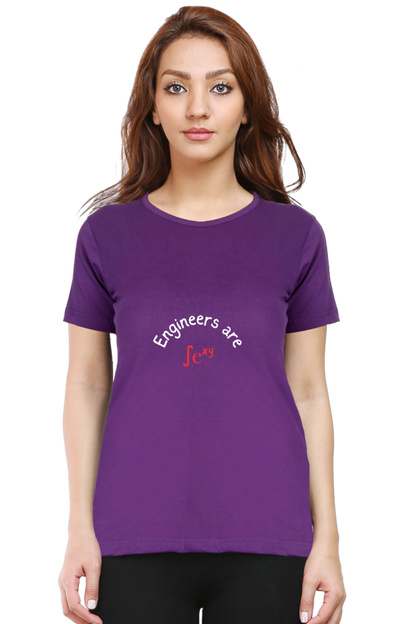 Round Neck Half Sleeve T-Shirt - Engineers are Sexy