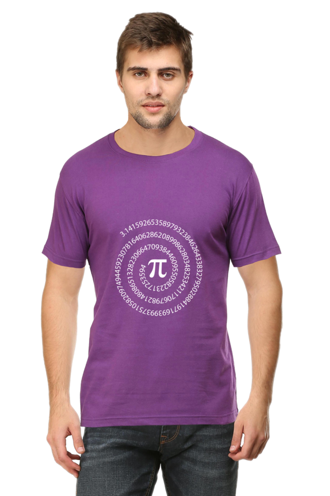 Round Neck Half Sleeve T-Shirt - Pi Number Math T-Shirt