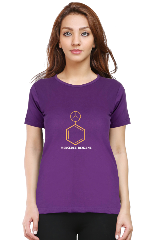 Round Neck Half Sleeve T-Shirt - Mercedes Benzene