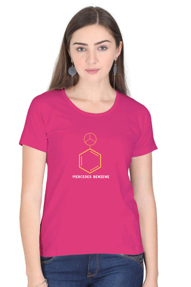 Round Neck Half Sleeve T-Shirt - Mercedes Benzene