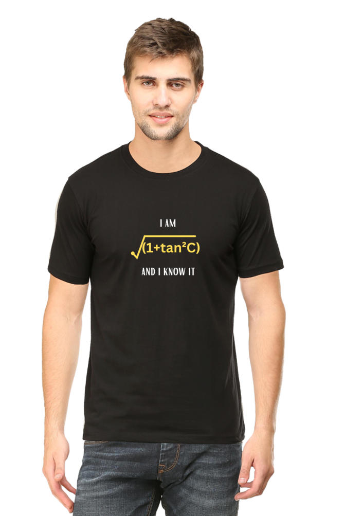 Round Neck Half Sleeve T-Shirt - I am sexy and I know it, Math T-Shirt