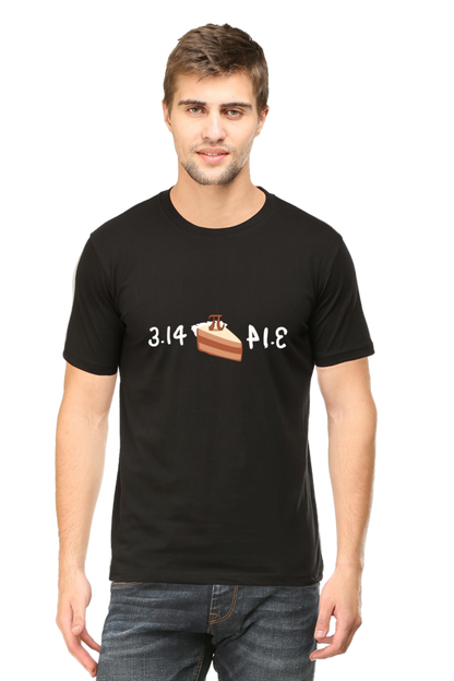 Round Neck Half Sleeve T-Shirt - Pi or Pie Math T-Shirt