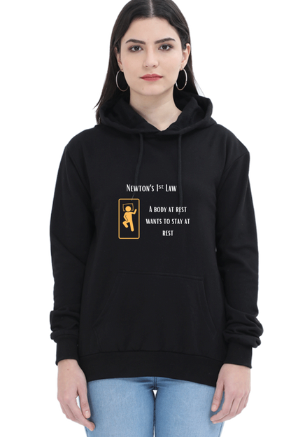 Unisex Hooded SweatShirt Regular Fit - Newton’s First Law, Physics T-Shirt