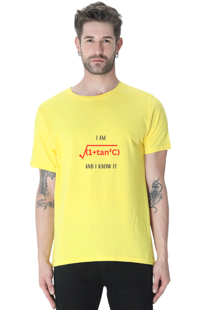 Round Neck Half Sleeve T-Shirt - I am sexy and I know it, Math T-Shirt