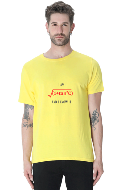 Round Neck Half Sleeve T-Shirt - I am sexy and I know it, Math T-Shirt