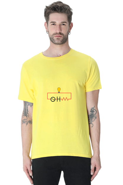 Round Neck Half Sleeve T-Shirt - OHM (Ω)