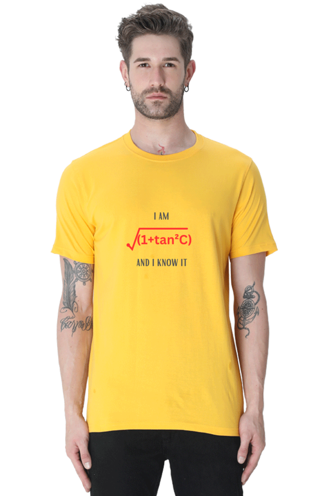 Round Neck Half Sleeve T-Shirt - I am sexy and I know it, Math T-Shirt