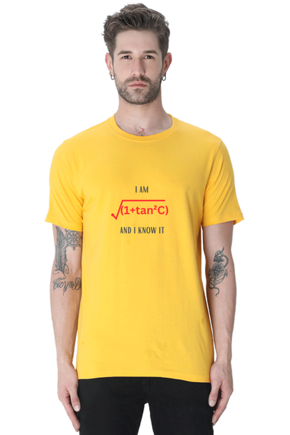 Round Neck Half Sleeve T-Shirt - I am sexy and I know it, Math T-Shirt