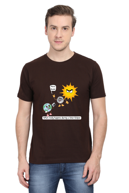 Round Neck Half Sleeve T-Shirt - Solar Eclipse