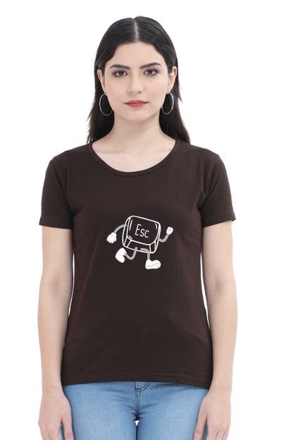 Round Neck Half Sleeve T-Shirt - ESC Button (Life Problems)