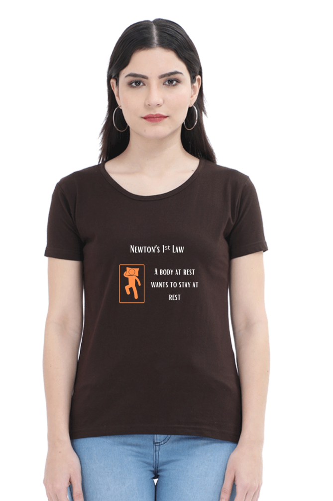 Round Neck Half Sleeve T-Shirt - Newton's First Law