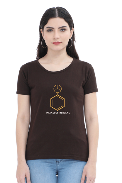 Round Neck Half Sleeve T-Shirt - Mercedes Benzene