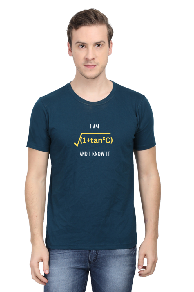 Round Neck Half Sleeve T-Shirt - I am sexy and I know it, Math T-Shirt