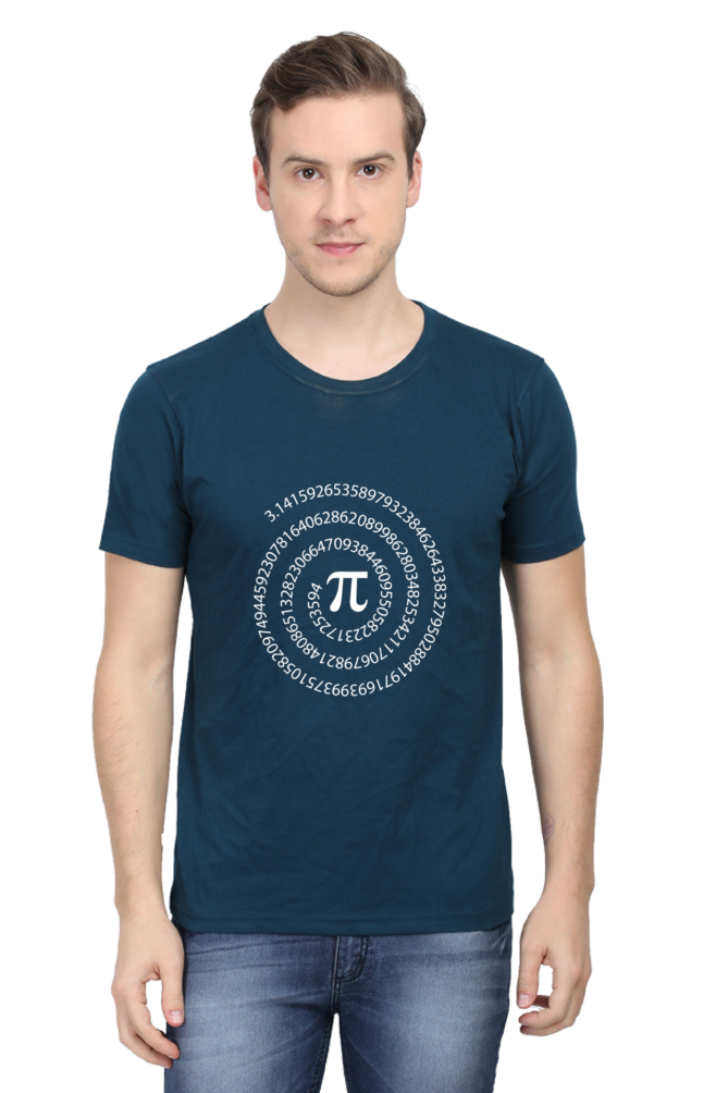 Round Neck Half Sleeve T-Shirt - Pi Number Math T-Shirt