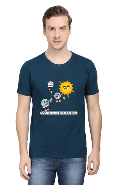 Round Neck Half Sleeve T-Shirt - Solar Eclipse