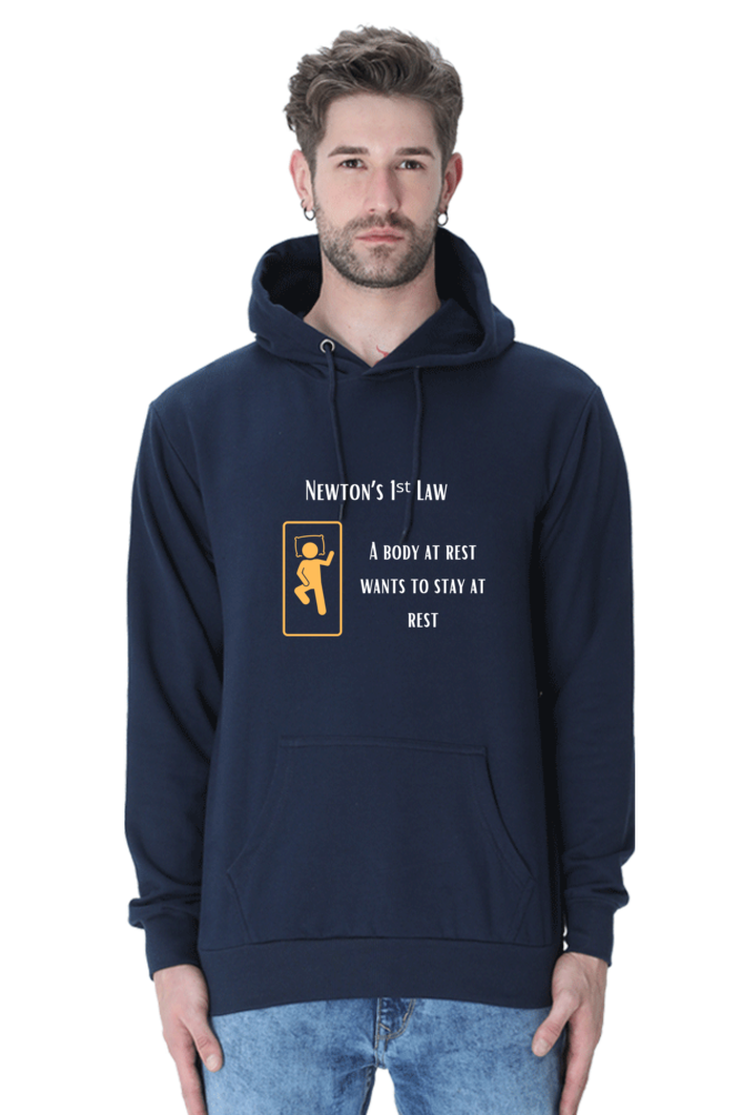 Unisex Hooded SweatShirt Regular Fit - Newton’s First Law, Physics T-Shirt