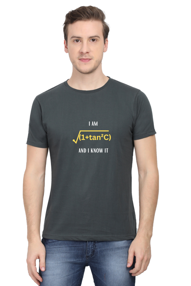 Round Neck Half Sleeve T-Shirt - I am sexy and I know it, Math T-Shirt