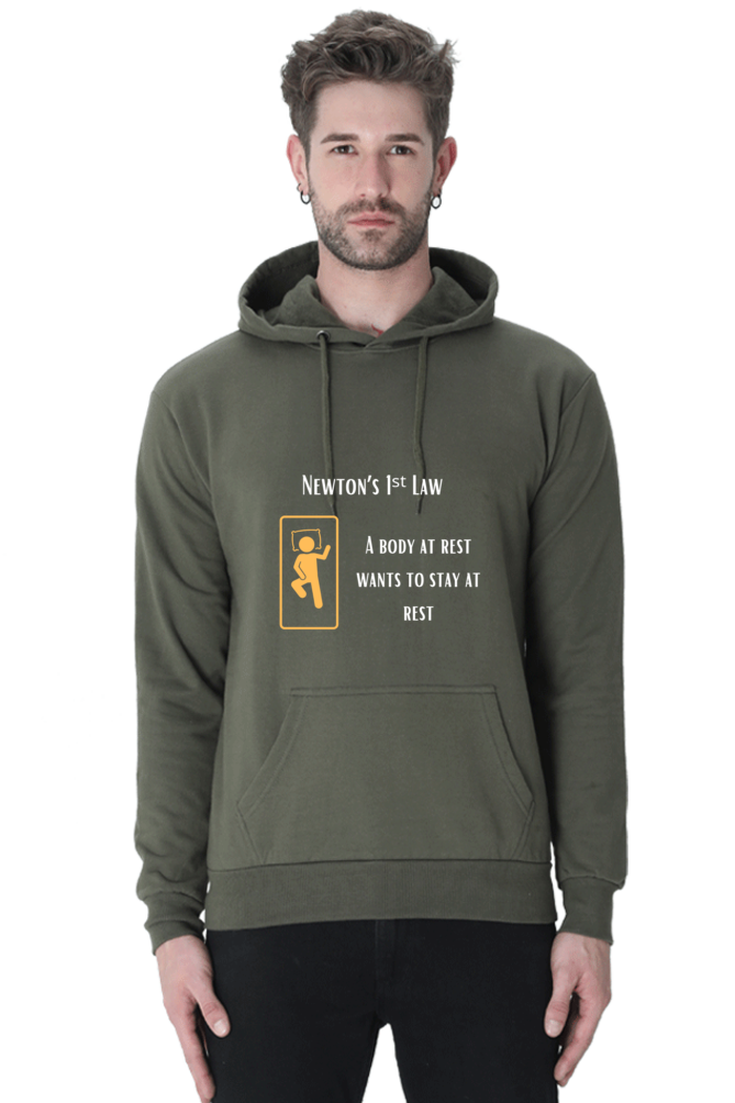 Unisex Hooded SweatShirt Regular Fit - Newton’s First Law, Physics T-Shirt