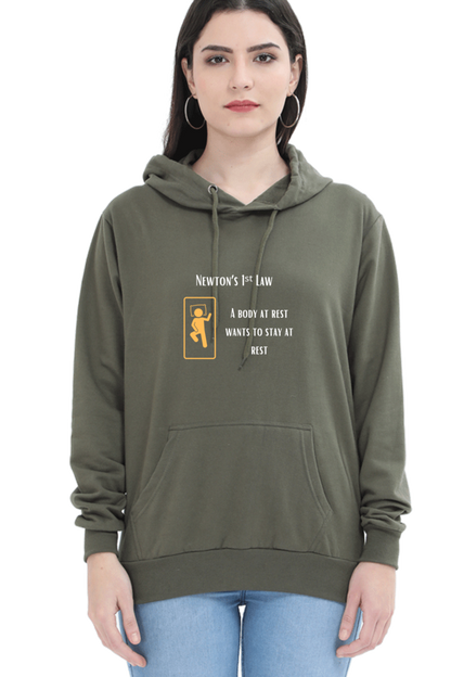 Unisex Hooded SweatShirt Regular Fit - Newton’s First Law, Physics T-Shirt