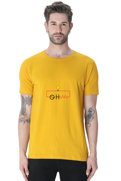 Round Neck Half Sleeve T-Shirt - OHM (Ω)