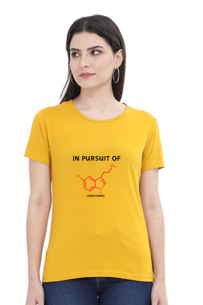 Round Neck Half Sleeve T-Shirt -In Pursuit of Happiness (Serotonin)