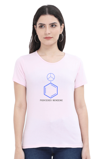 Round Neck Half Sleeve T-Shirt - Mercedes Benzene