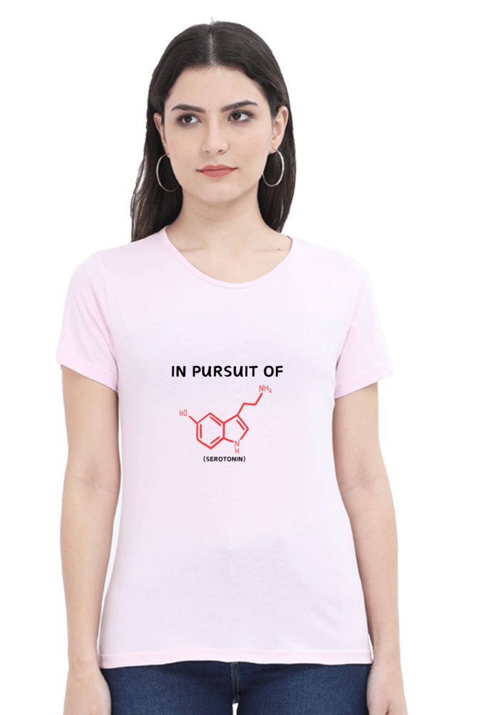 Round Neck Half Sleeve T-Shirt -In Pursuit of Happiness (Serotonin)