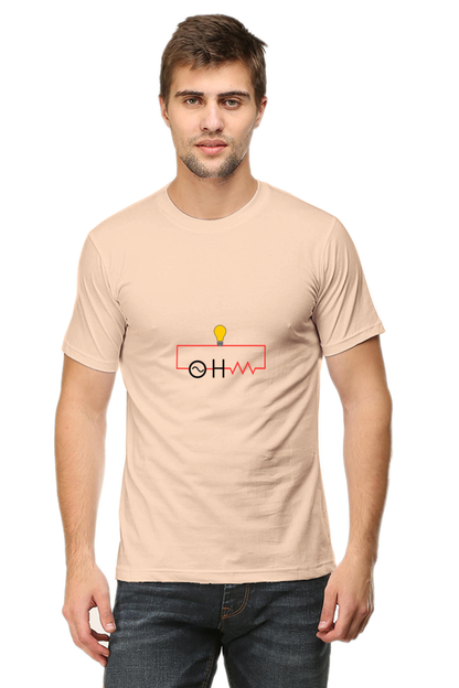 Round Neck Half Sleeve T-Shirt - OHM (Ω)