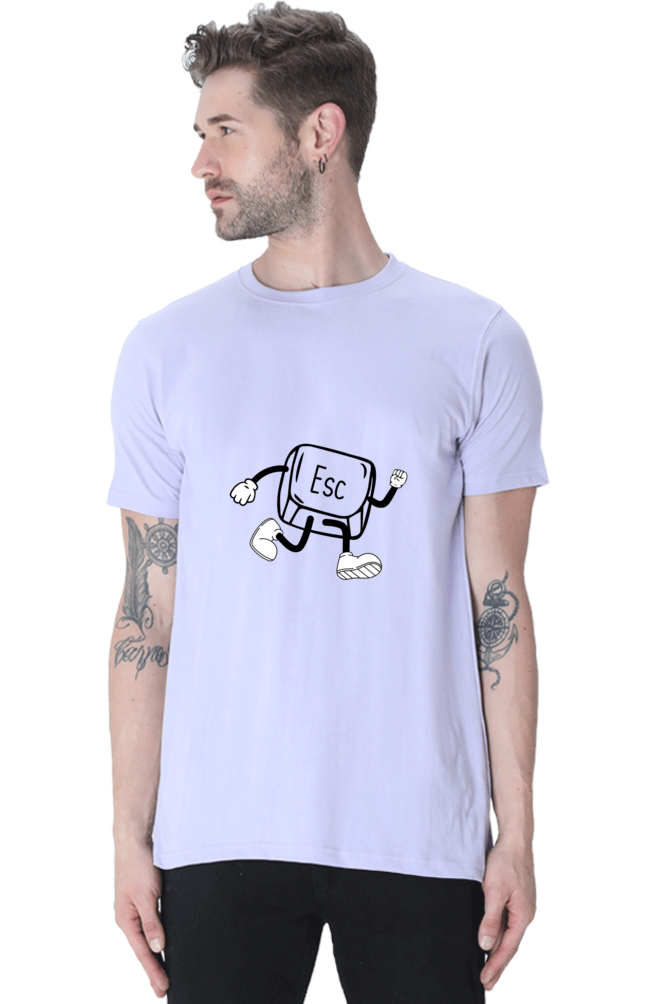 Round Neck Half Sleeve T-Shirt - ESC Button ( Life Problems)