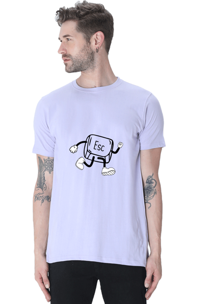 Round Neck Half Sleeve T-Shirt - ESC Button ( Life Problems)