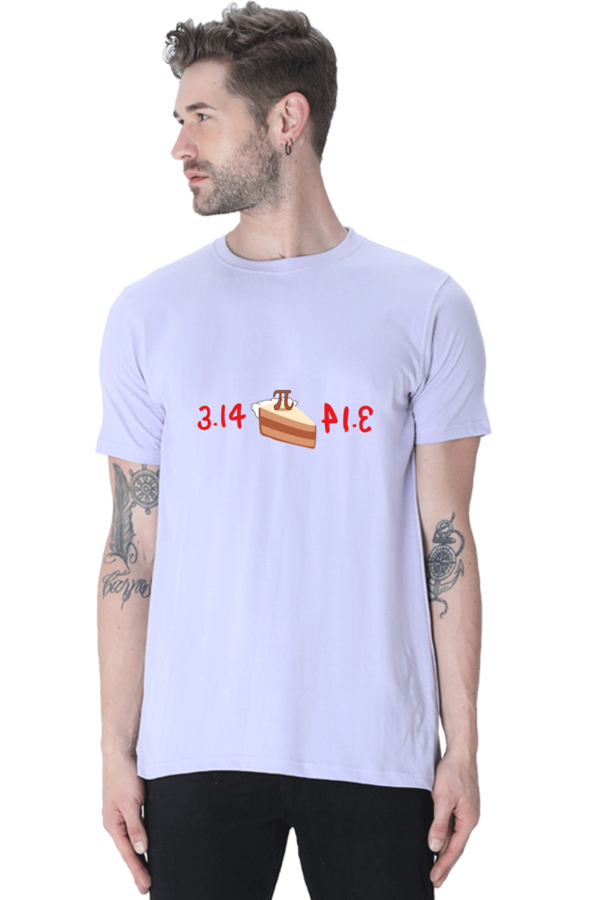 Round Neck Half Sleeve T-Shirt - Pi or Pie Math T-Shirt