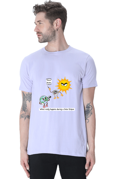 Round Neck Half Sleeve T-Shirt - Solar Eclipse