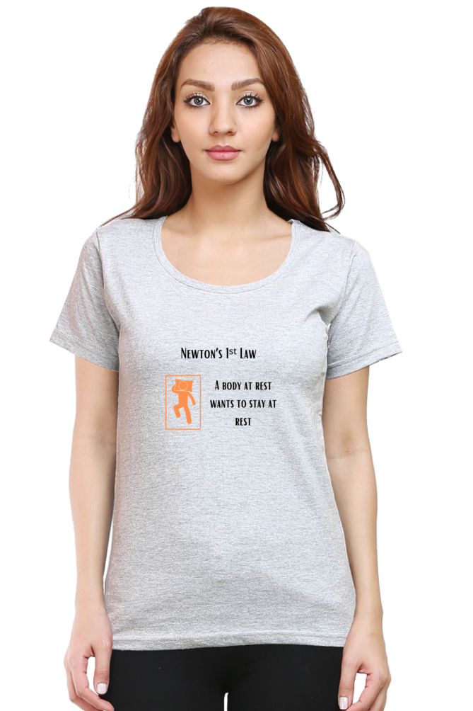 Round Neck Half Sleeve T-Shirt - Newton's First Law