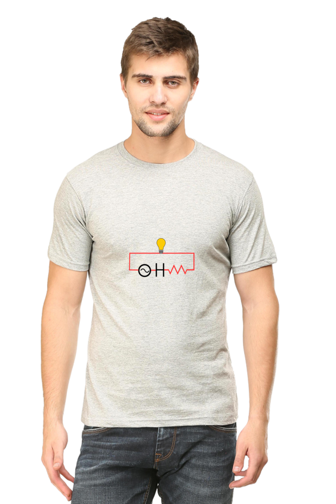 Round Neck Half Sleeve T-Shirt - OHM (Ω)