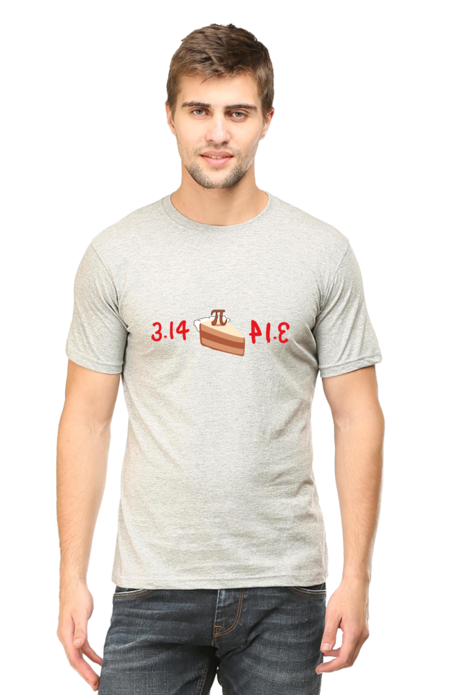 Round Neck Half Sleeve T-Shirt - Pi or Pie Math T-Shirt