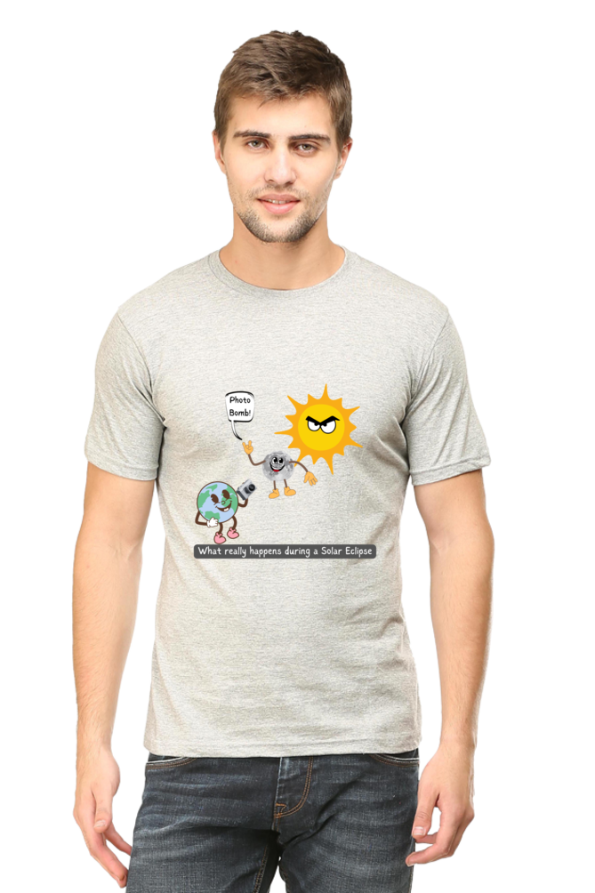 Round Neck Half Sleeve T-Shirt - Solar Eclipse